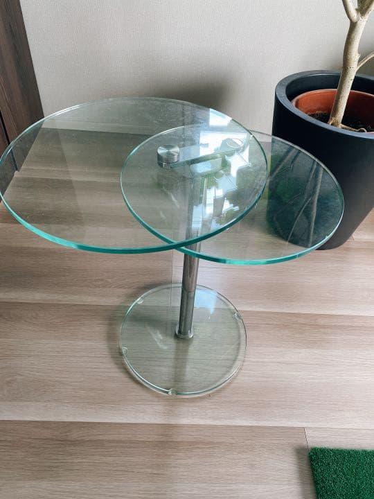 最終値下げ 大塚家具 ガラスサイドテーブル