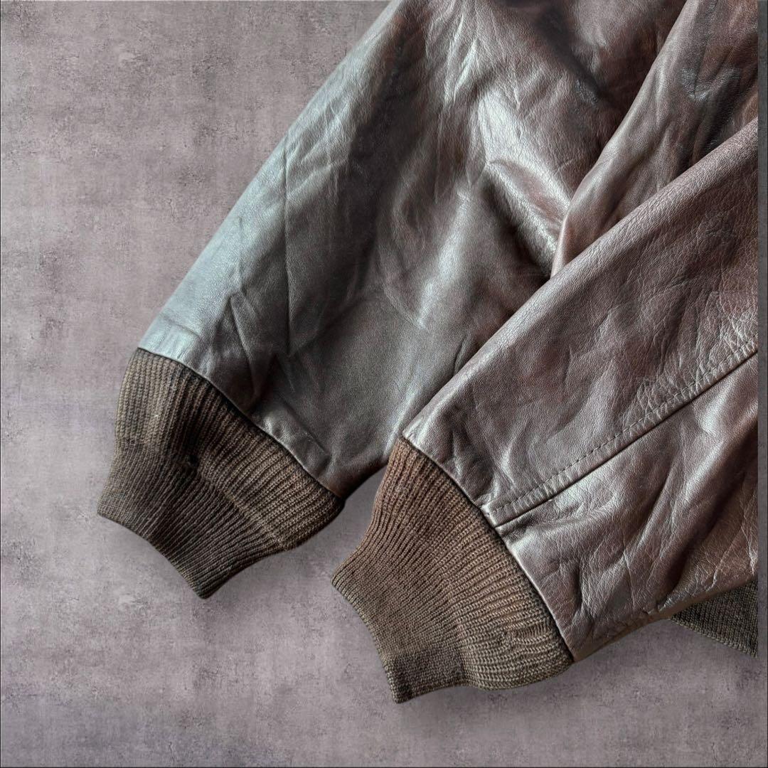 CHIPIE CUIR A-2typeレザージャケット 総柄裏地 ダークブラウン-日本 店舗