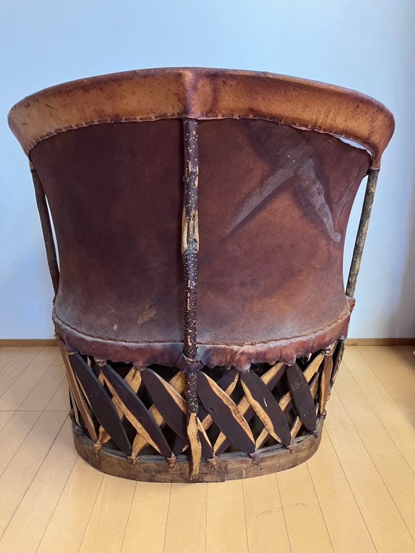 メキシコ 民芸 エキパルチェア 革