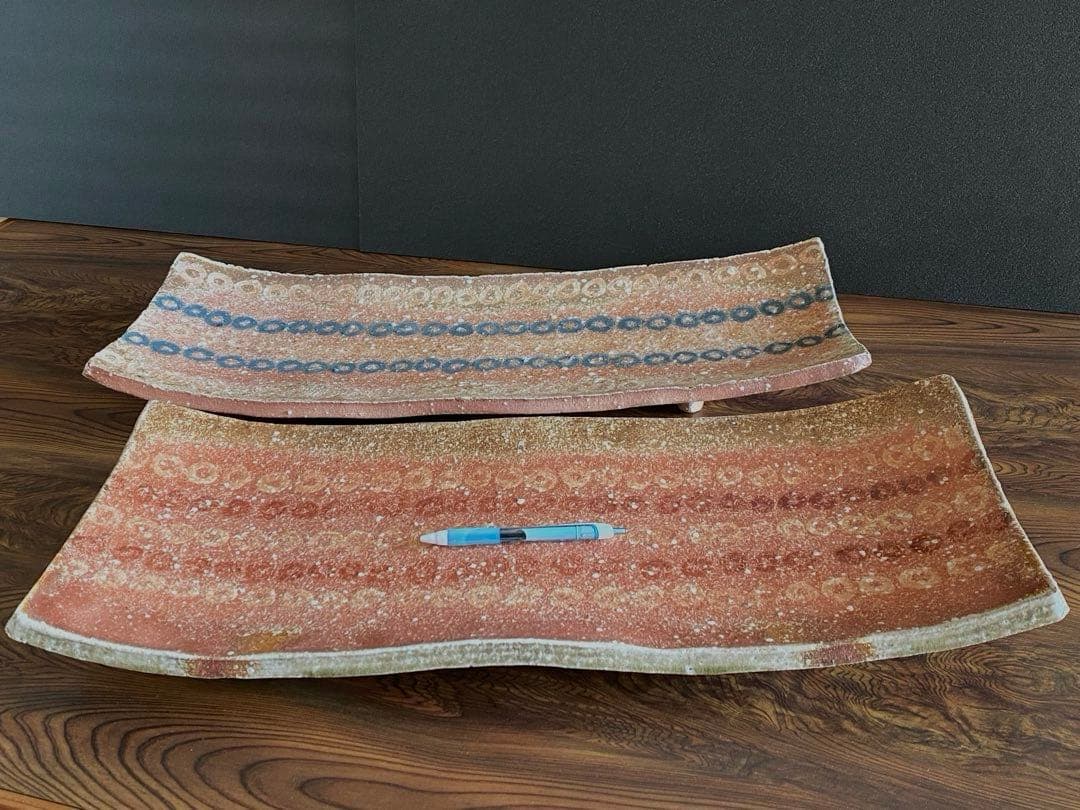 信楽焼 Shigaraki 特大皿 2枚組 井村侊生 P06