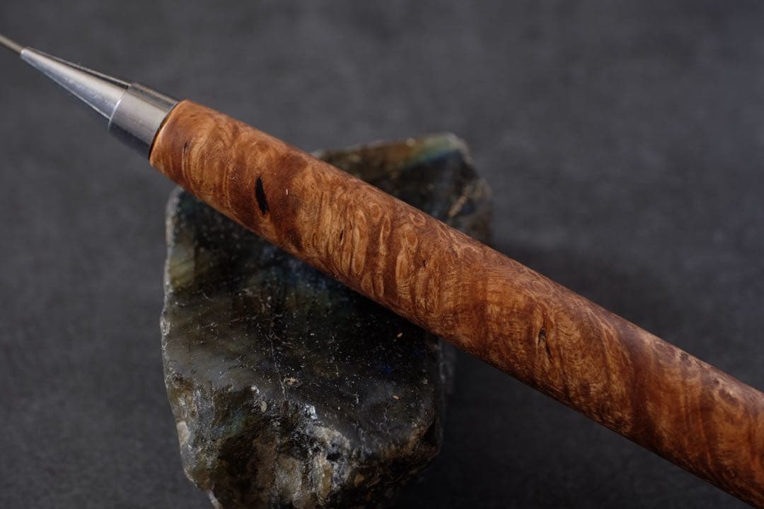 PG5木軸カスタム0223 高村杢工房 製図用シャープペンシル 花梨瘤紅白