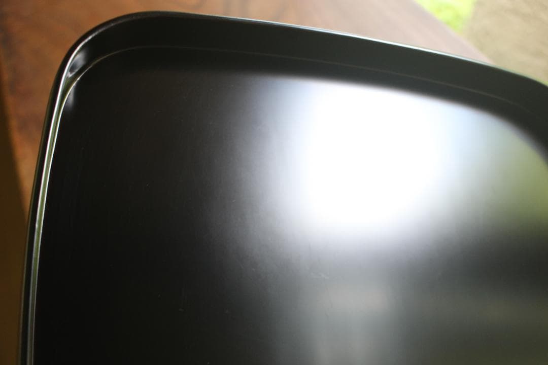 極小保管傷のみ！シンプルデザインに上質黒漆の美しい隅丸四方膳（検輪島塗お膳お盆