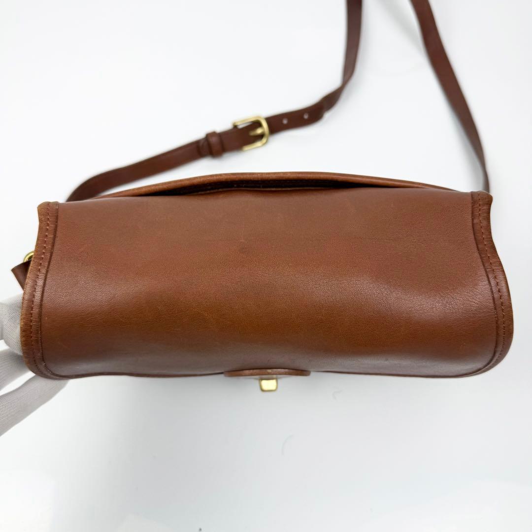 OLD COACH ショルダーバッグ ターンロック レザー ブラウン 9954