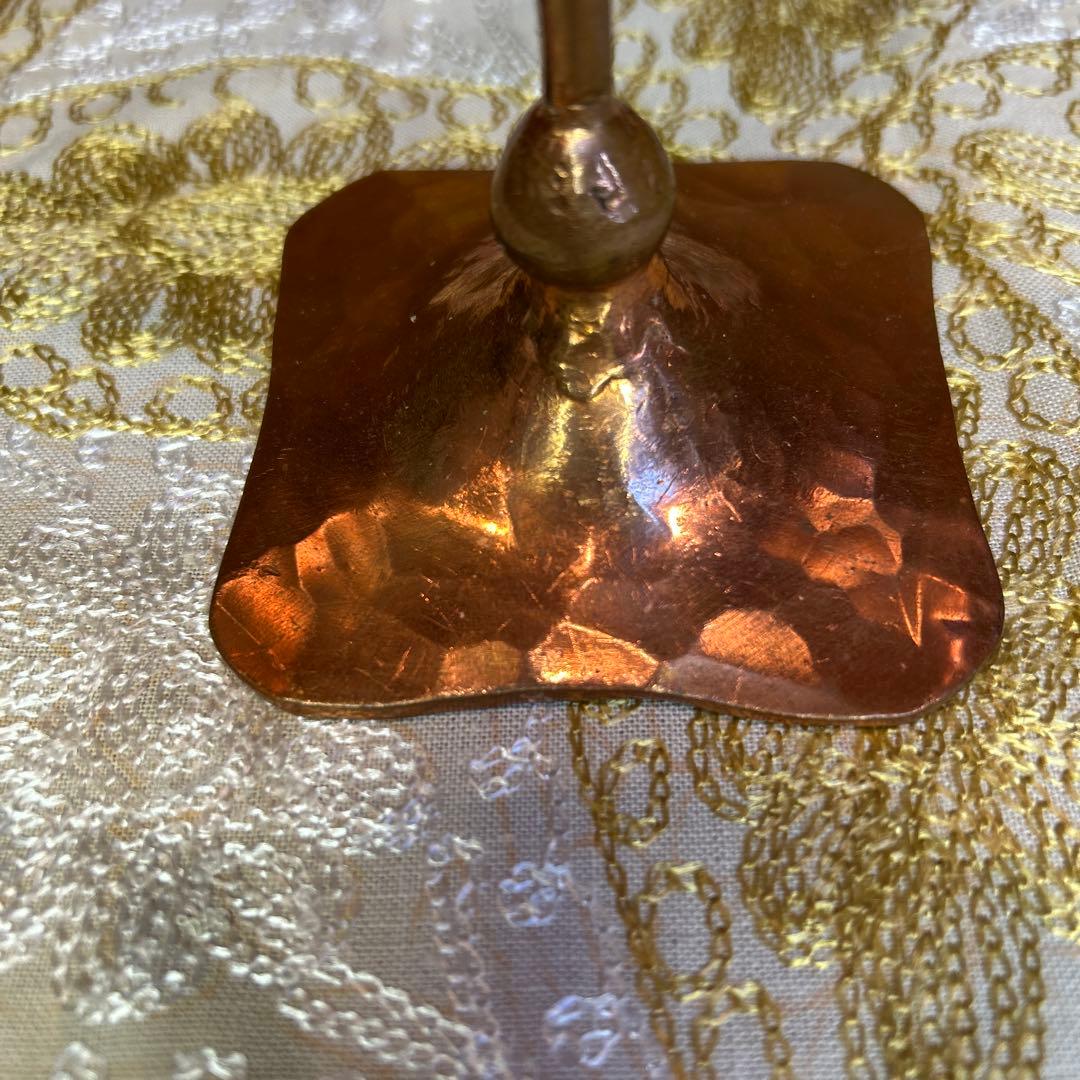 極稀少ZONAビンテージヘッセルスタジオキャンドルスタンド銅製手打槌目