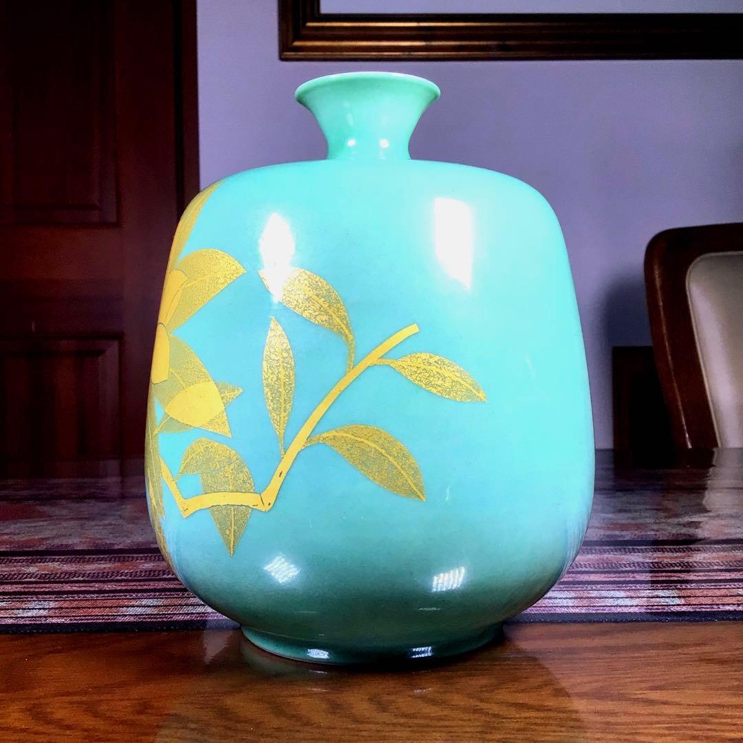 冬うー特価』 人間国宝 吉田美統 『釉裏金彩椿文』 花瓶 - メルカリ