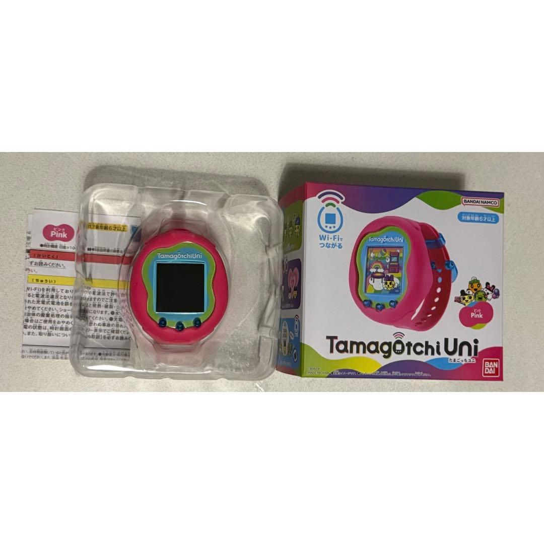 たまごっちユニ uni ピンク 箱 説明書付 本体 フェイスプレー