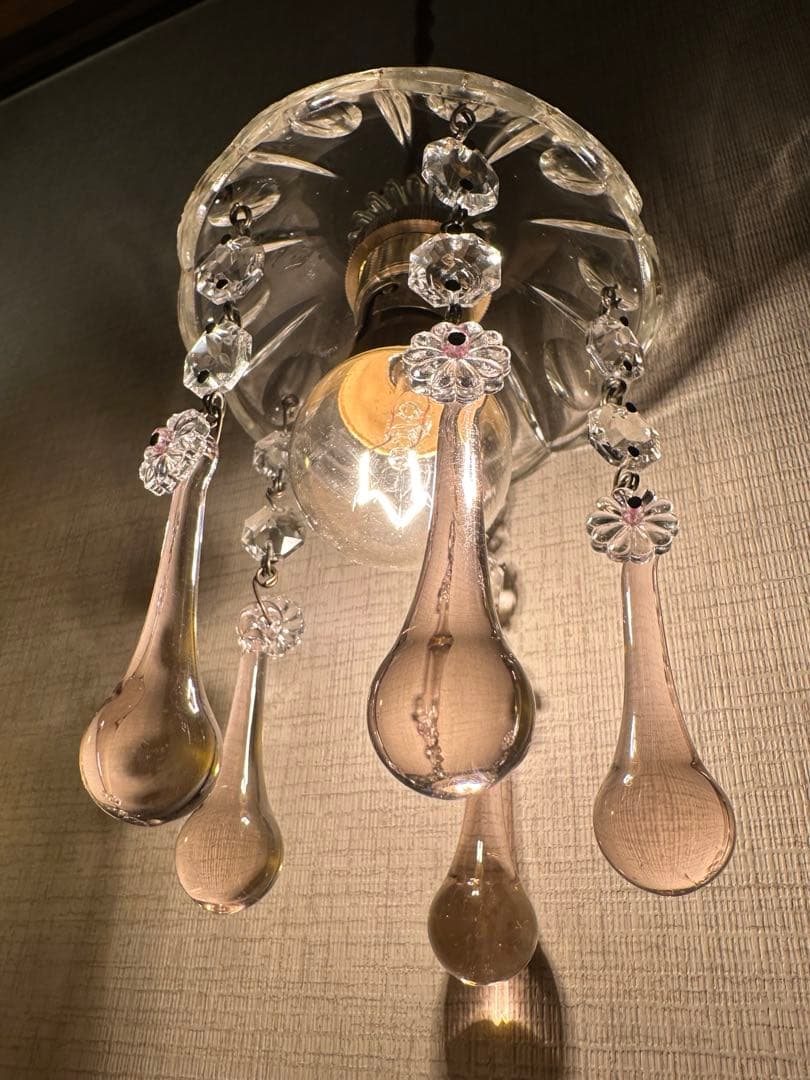 フランス アンティーク ピンク・ムラーノガラスの小さな可愛いミニ