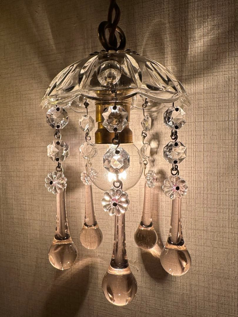 フランス アンティーク ピンク・ムラーノガラスの小さな可愛いミニ