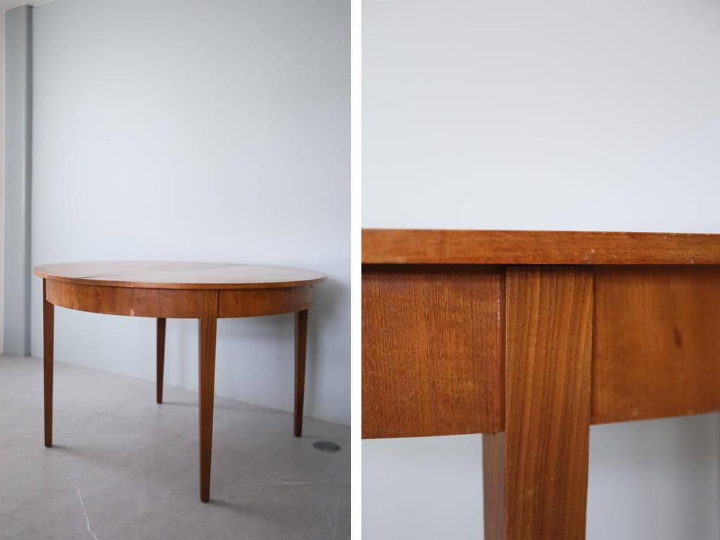 英国アンティーク伸張式ラウンドダイニングテーブル/エクステンション机92-217