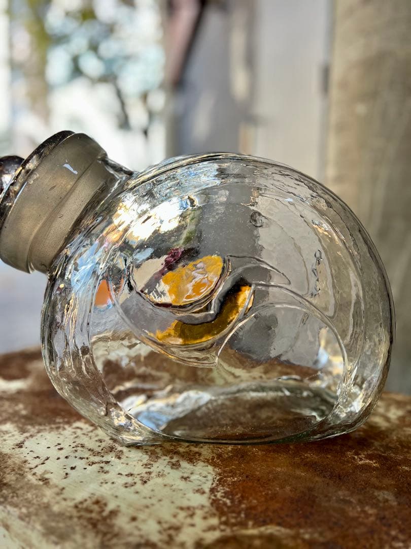 レトロ 猫ビン でんでん太鼓 飴屋瓶 菓子瓶 アンティーク ガラス