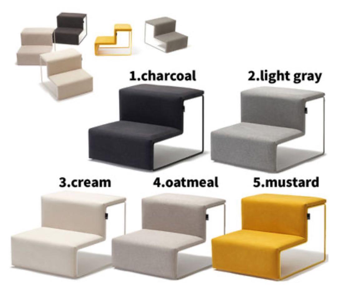 SMALLSTUFF おしゃれドッグステップ ペットステップ 犬用階段 グレー