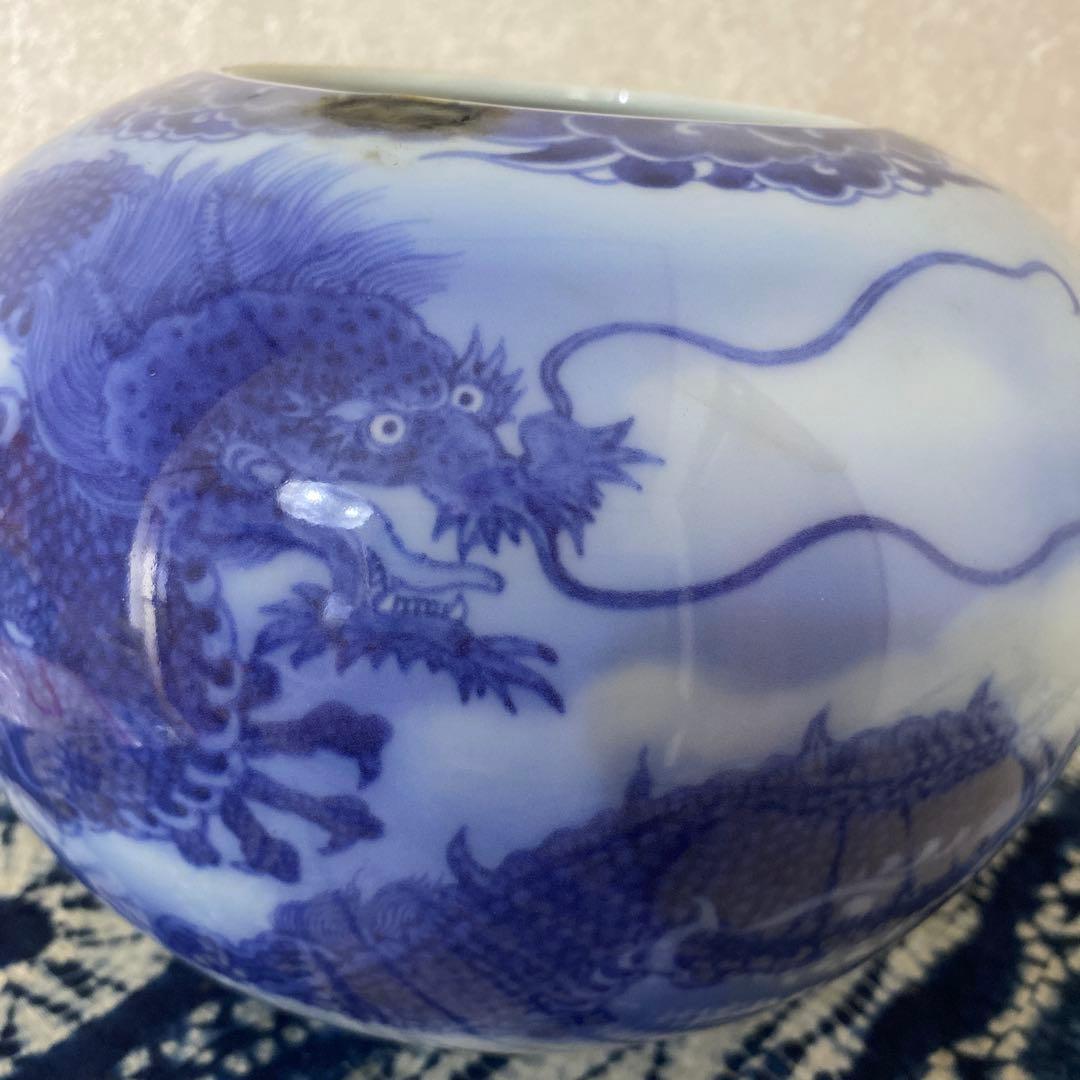 真葛香山　染付龍花瓶