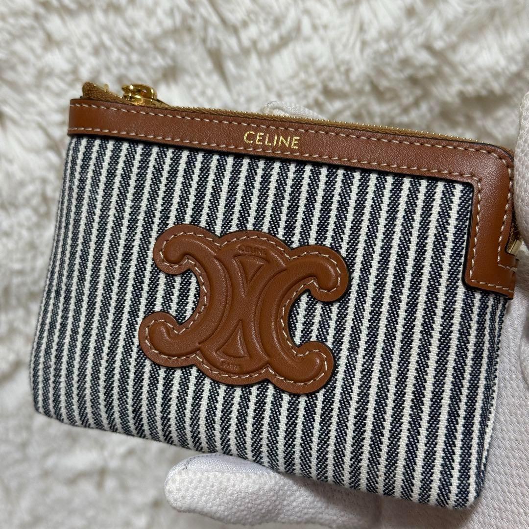 【未使用】セリーヌ　デニム　&カードポーチ　キーリング付き