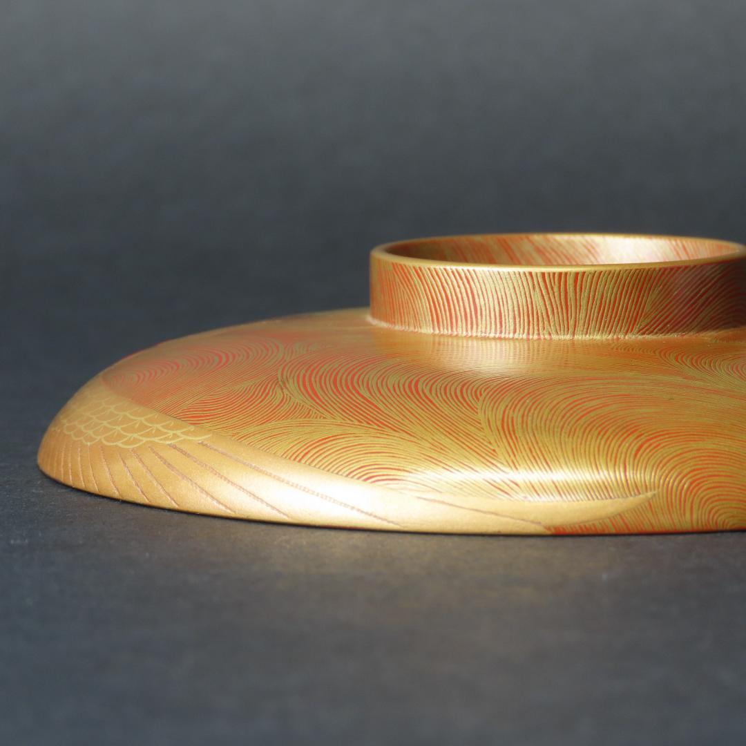 284 美品 上手物 極上蒔絵 祝酒盃 萬代鶴亀図 江戸時代/酒器 輪島塗漆器