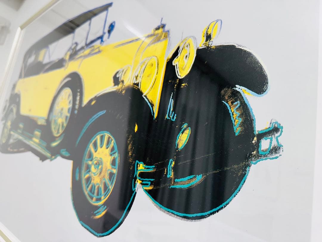 アンディウォーホル】大型額装メルセデスアート 黄色い車