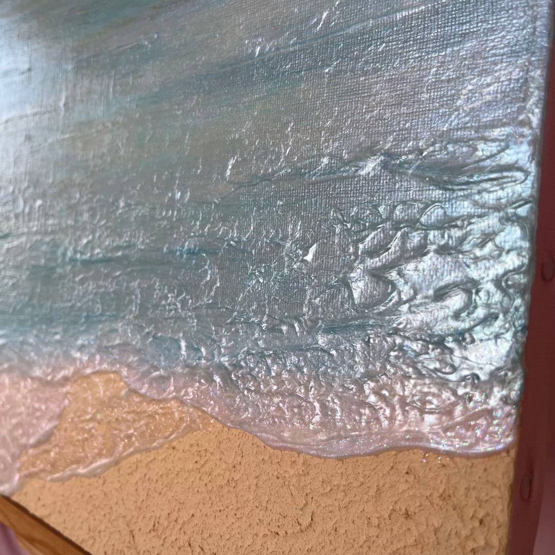 アクリル画 海と空の風景 テクスチャーアート