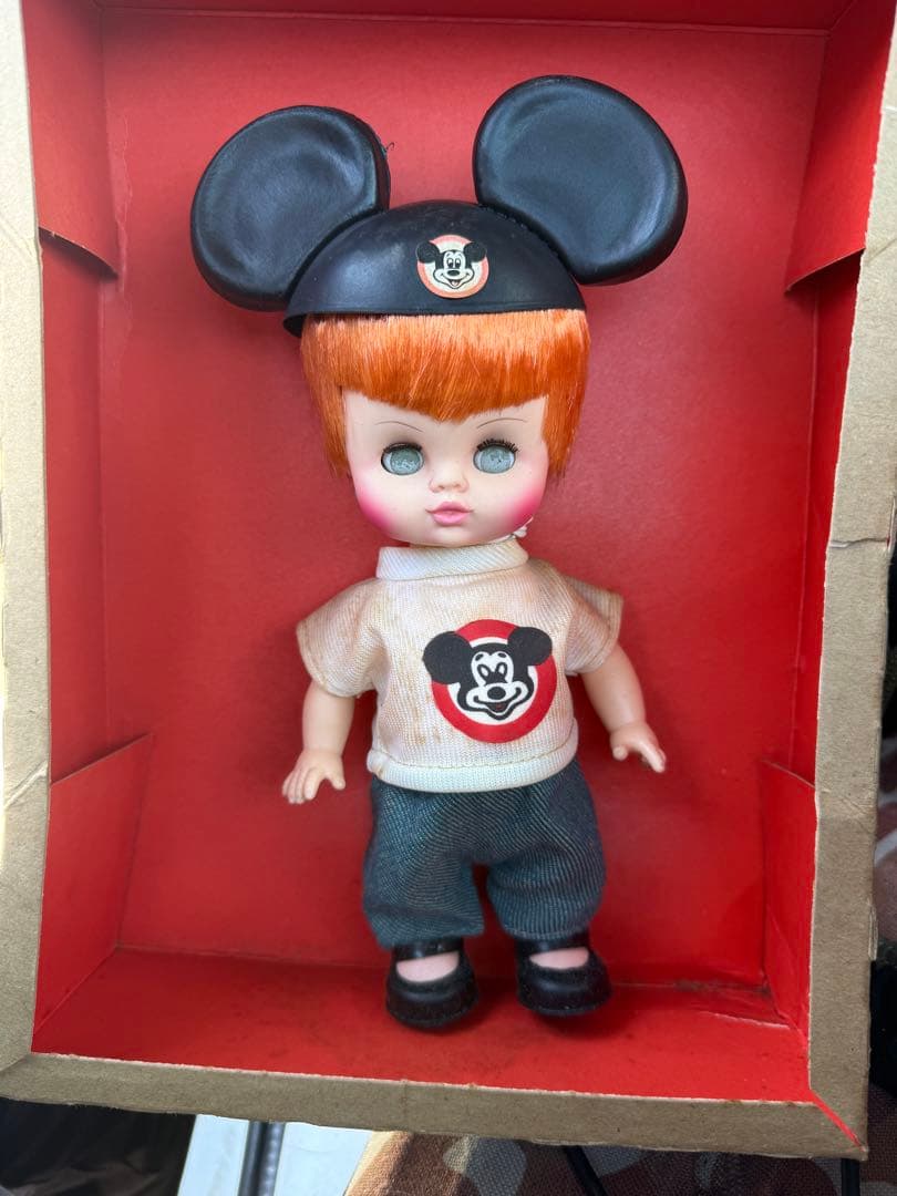 60s Disneyland マウスケティア人形 箱付 24cm 高級ビンテージ