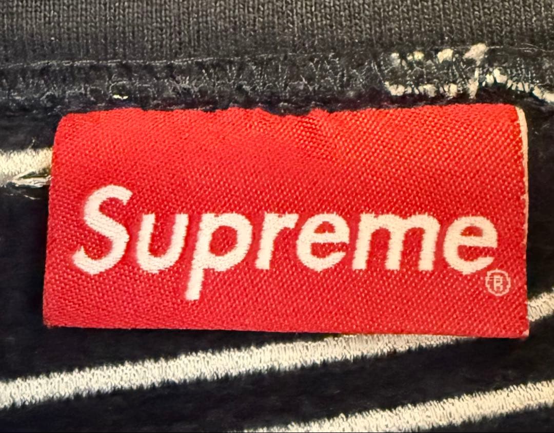 Supreme サテン アップリケ フーディ パーカー M ネイビー