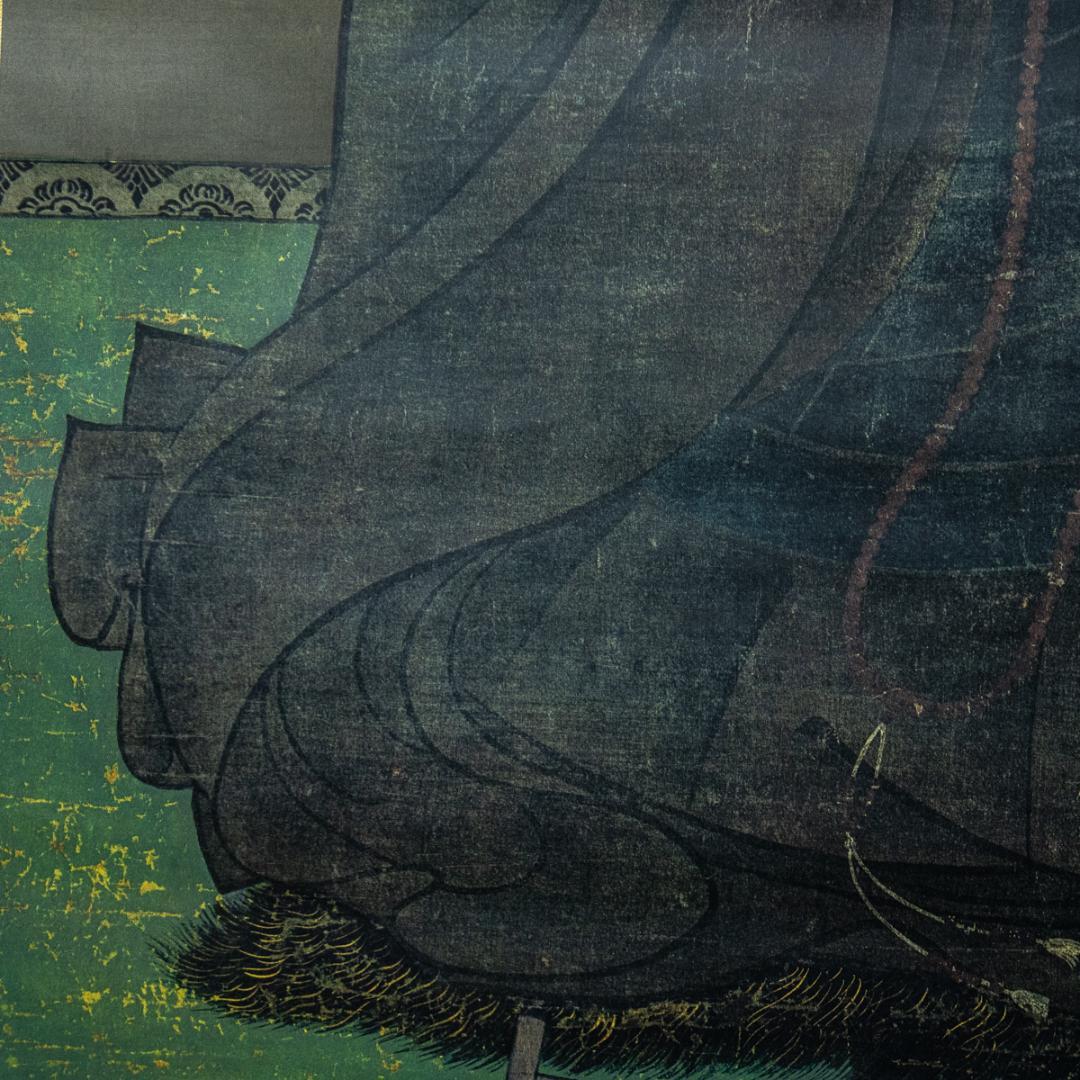 掛軸-1498 親鸞聖人像 熊皮御影 宇佐美松鶴堂 複製 総幅101センチの