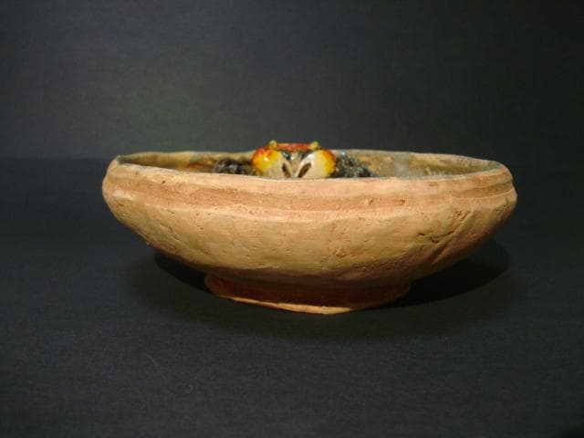 初代中村梅山 鶏伏せ香炉、蚊取り線香 九谷 初代中村梅山 鶏伏せ香炉