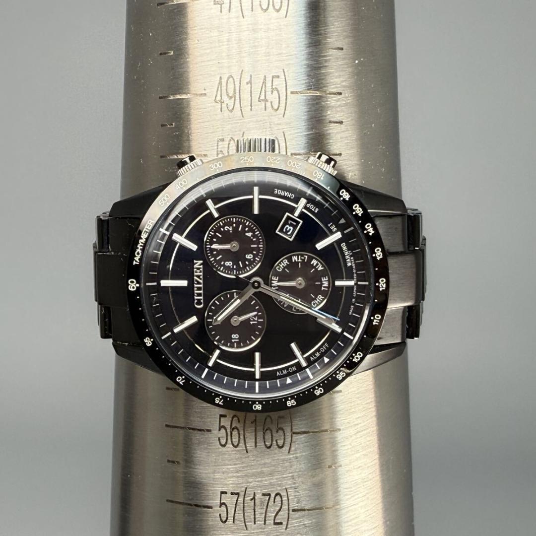 極美品【稼働】シチズン 腕時計 エコドライブ クロノグラフ 新品ベルト付