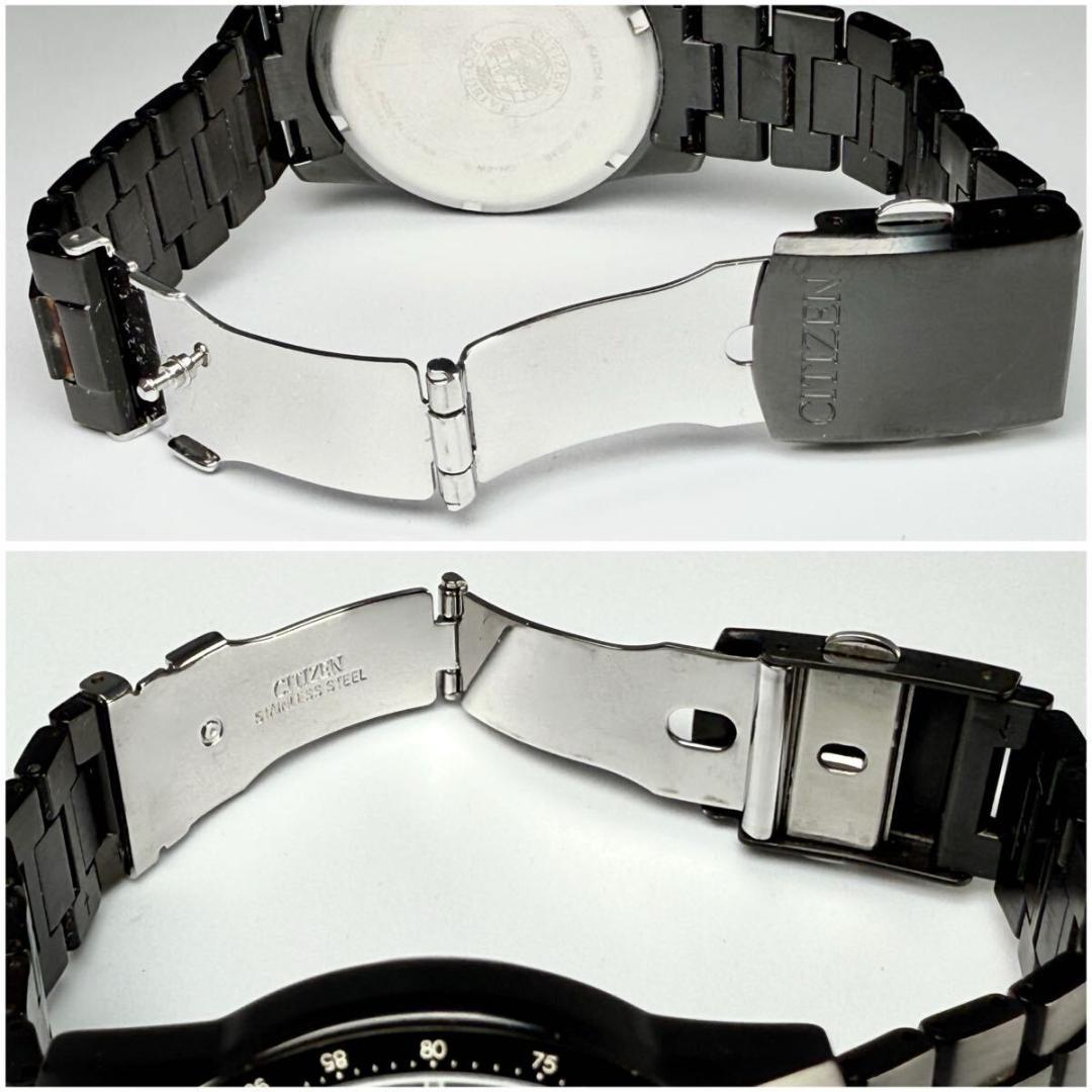 極美品【稼働】シチズン 腕時計 エコドライブ クロノグラフ 新品ベルト付