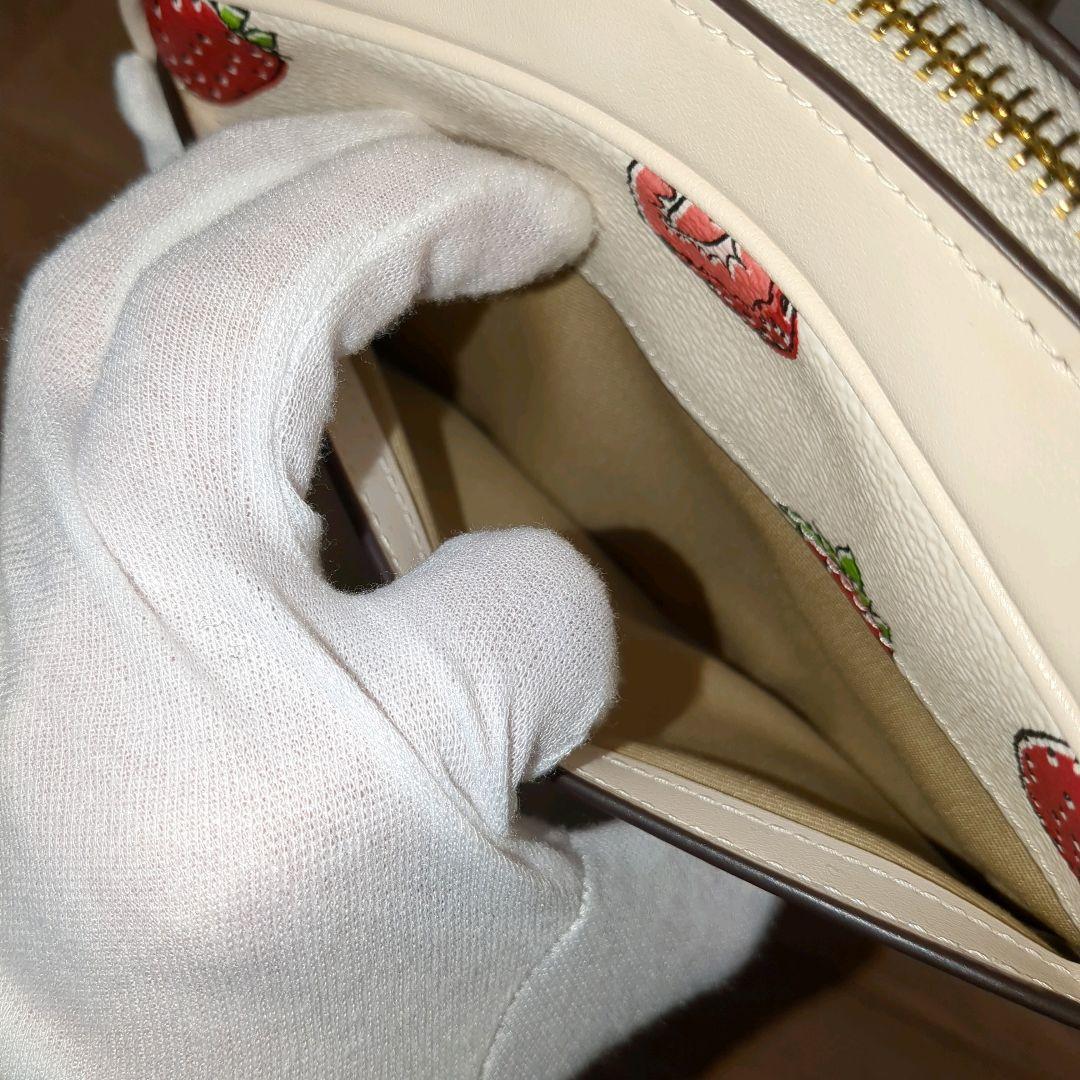 【極美品】COACH イチゴ柄 CBA80 ミニ ジェイミーショルダーバッグ