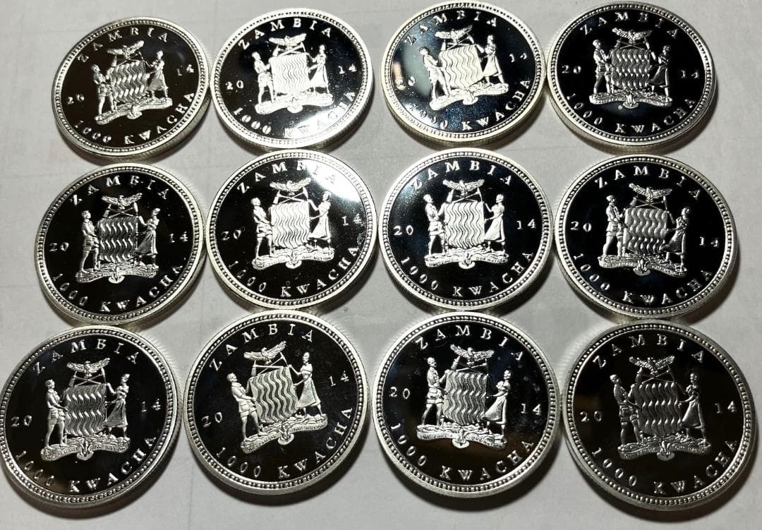 記念硬貨 ザンビア共和国 2014 絶滅危惧種保護 12種コンプリート