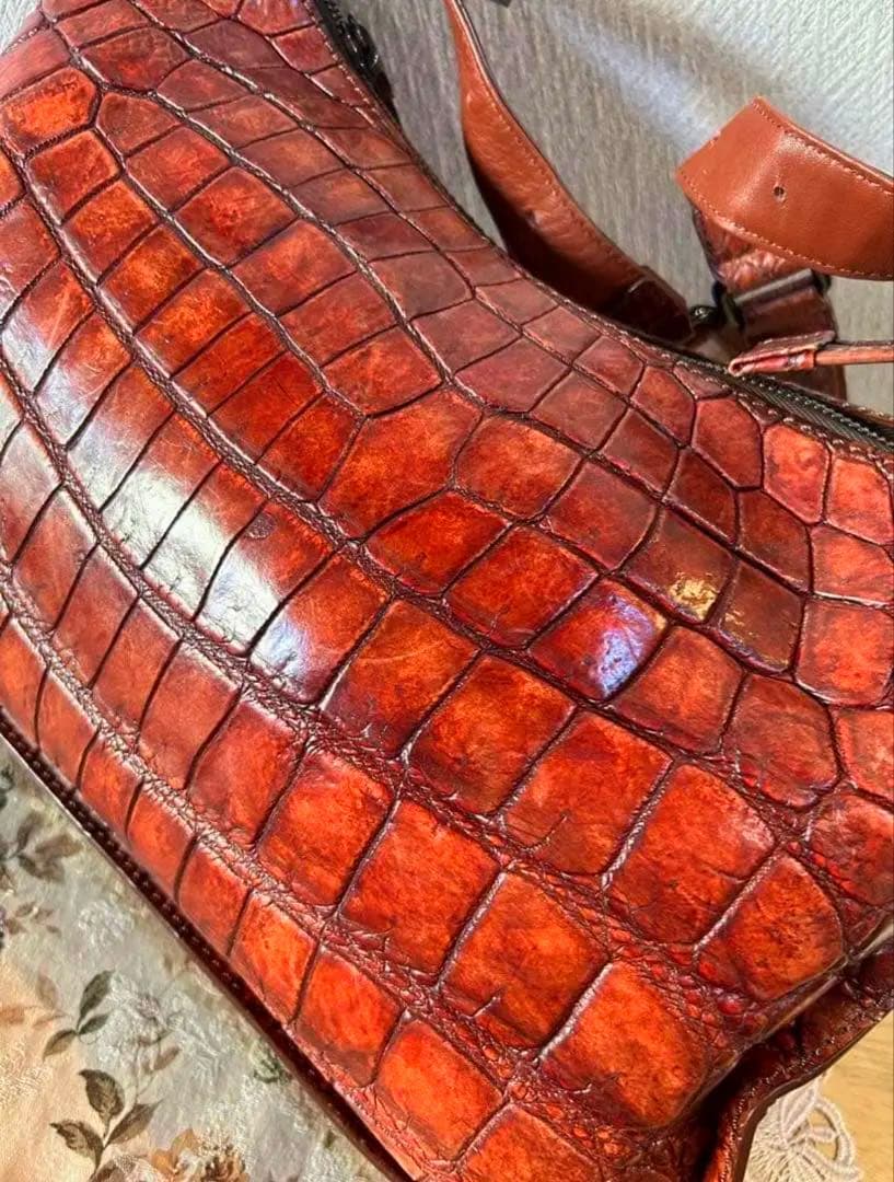 枡儀　JRA クロコダイルショルダーバッグ