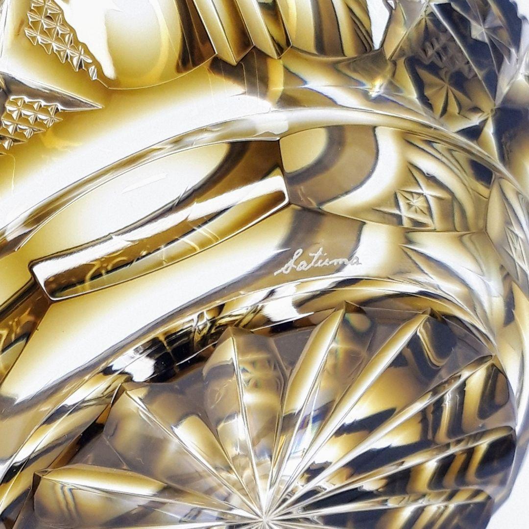 薩摩切子 黄色被せガラス 切子 シュガーポット 【 薩摩びーどろ工芸 】