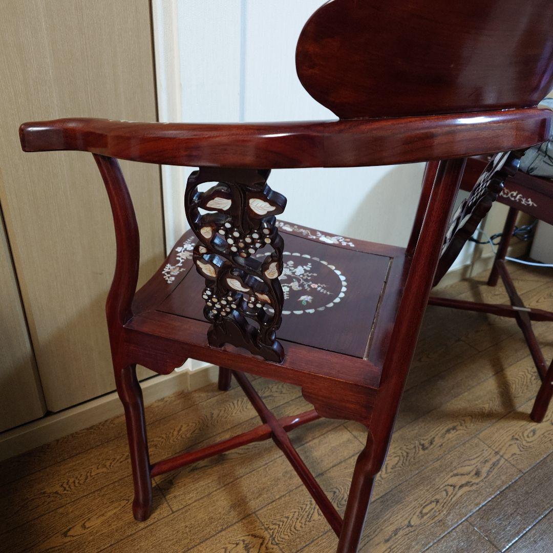 螺鈿細工 木製家具 唐木家具 高級 椅子 - メルカリ