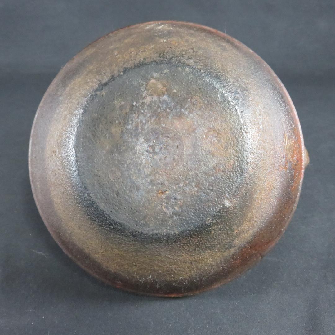 鉄瓶 花 雷文様 錆あり 鉄分補給 南部鉄器か