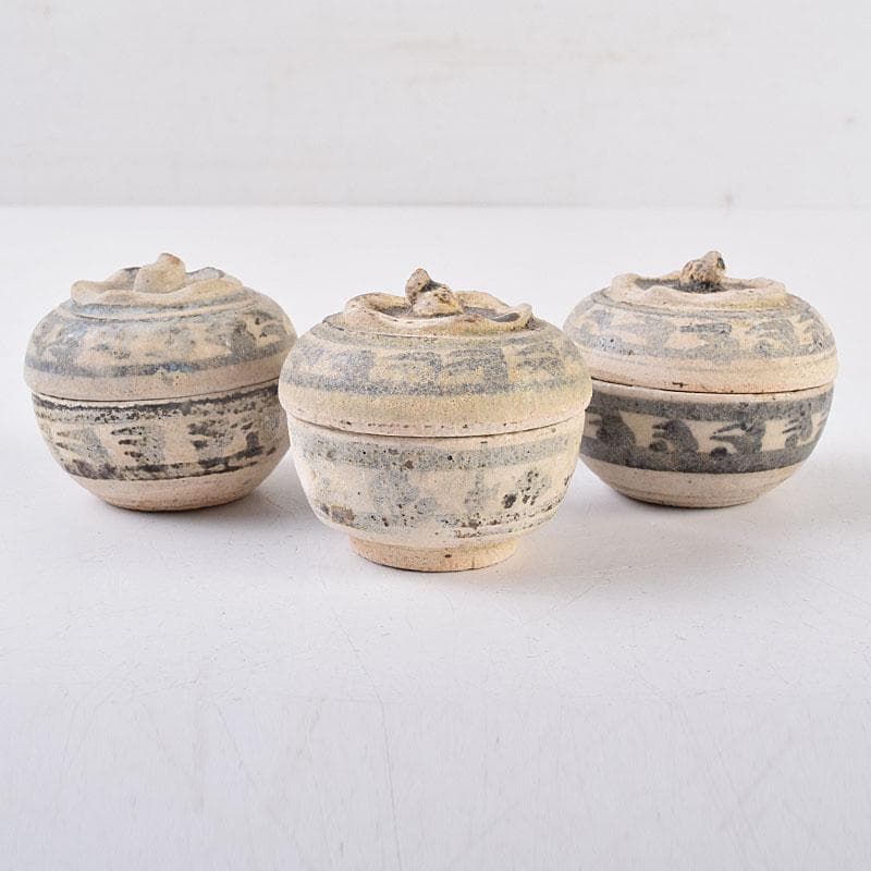 タイ古陶磁　スンコロク　宋胡録　合子　蓋物　箱付　M　R8933