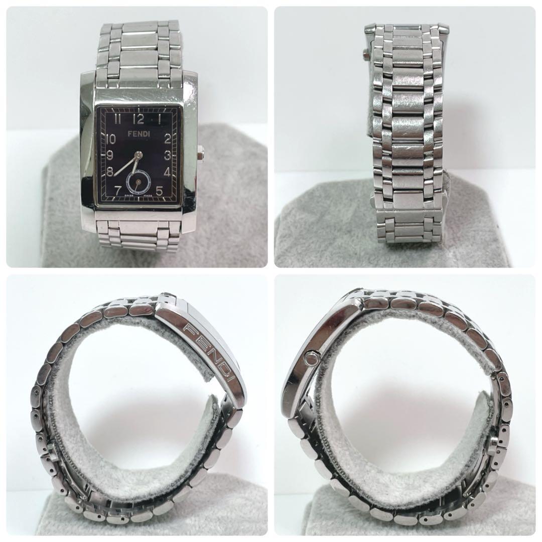 【美品】FENDI フェンディ 7000G ブラック 腕時計 新品電池 シルバー