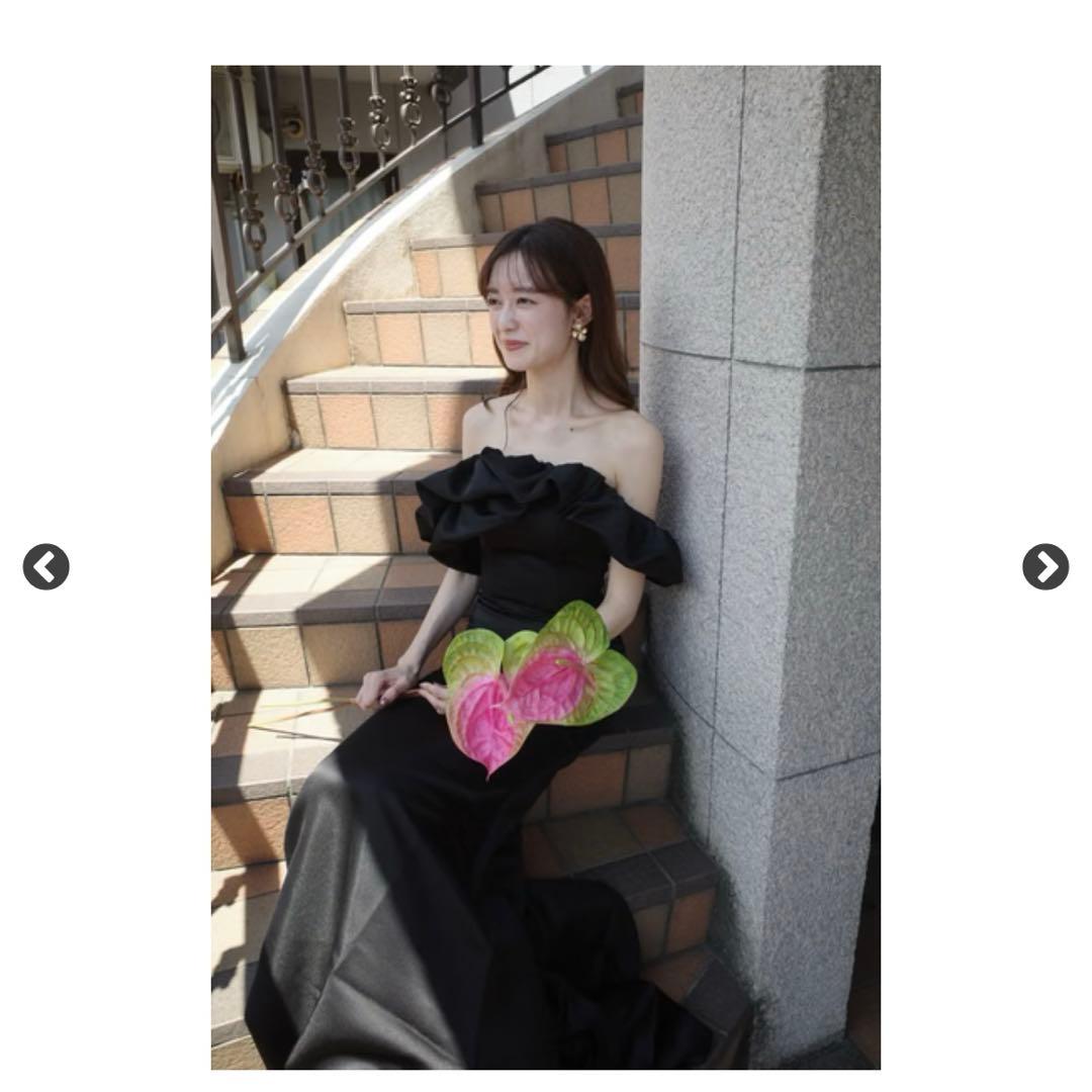 dress production オフショルダーソフトマーメイドドレス W268