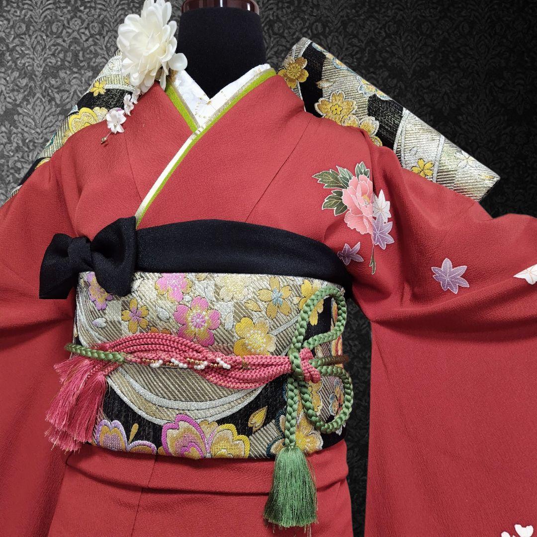 ☆最終価格☆振袖フルセット(6点)・成人式・古典柄・金彩加工・金駒