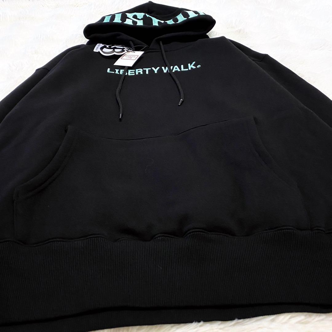 【新品・タグ付】LIBERTY WALK ビッグロゴ 刺繍 パーカー ブラック