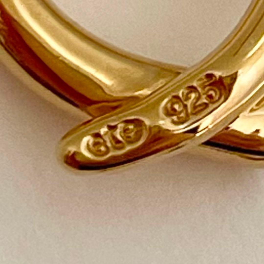 ete/サークル ビジュー ピアス/イエローゴールド YG/SV925 K18