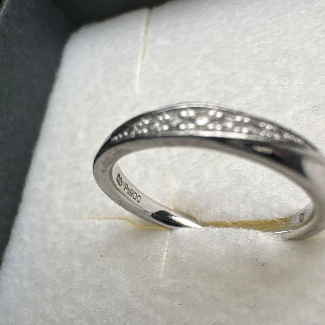 【BLOOM】ブルーム　プラチナ900ダイアモンドストレートリング6.5号