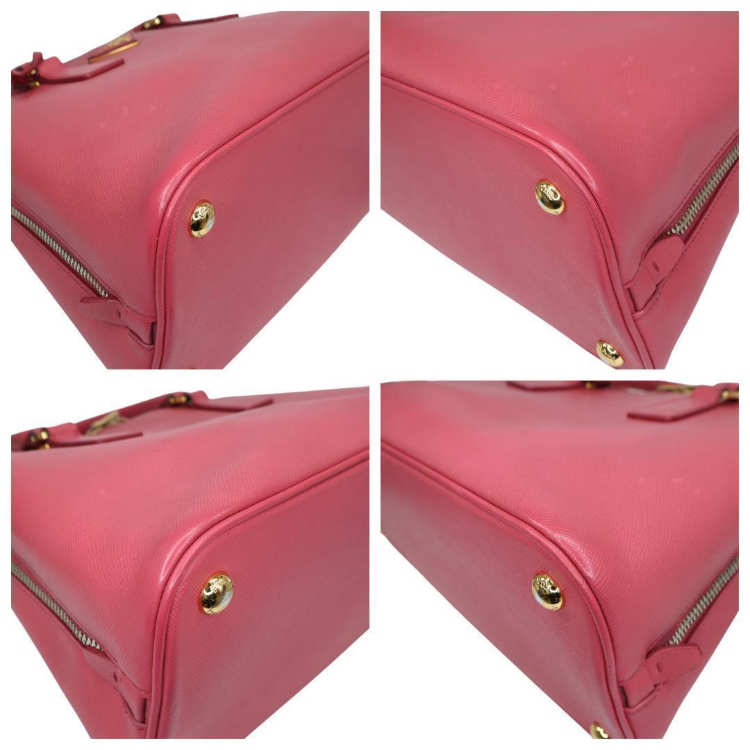 美品 PRADA プラダ 2way ハンドバッグ サフィアーノ レザー ピンク