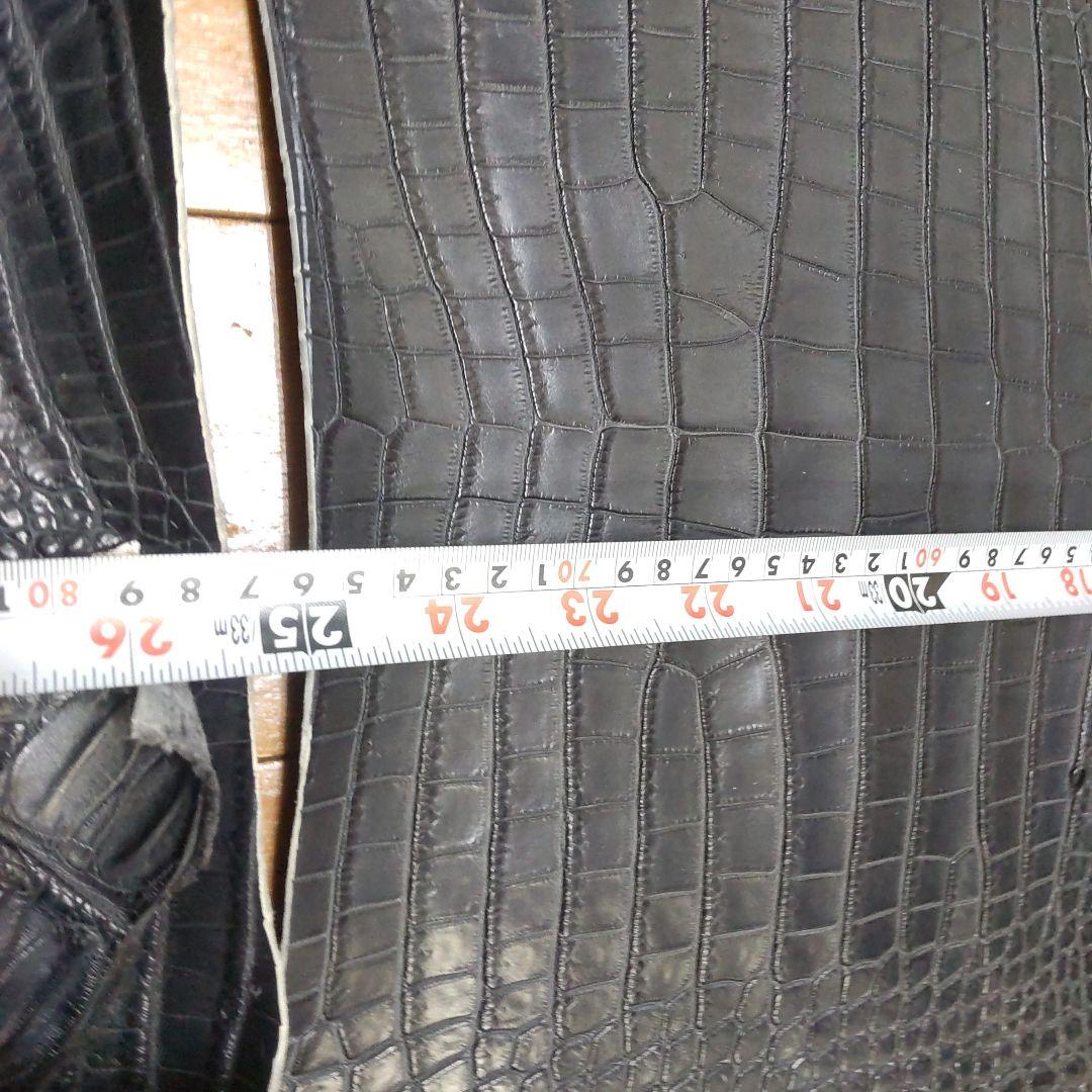 m*n様 クロコダイル（シャムワニ）ハギレ　美品　濃グレー　Lサイズ　現品限り