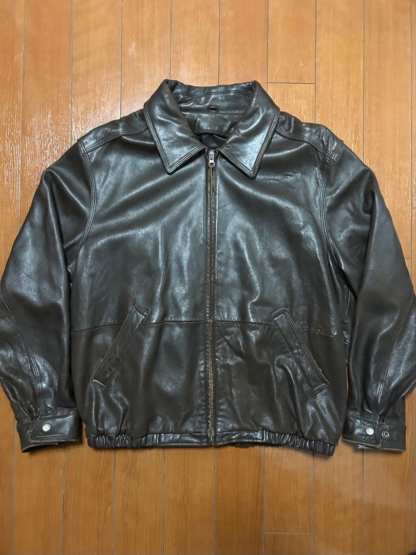 A/W BONMERLEN ボンマーレン レザージャケット 4L ブラウン リアル