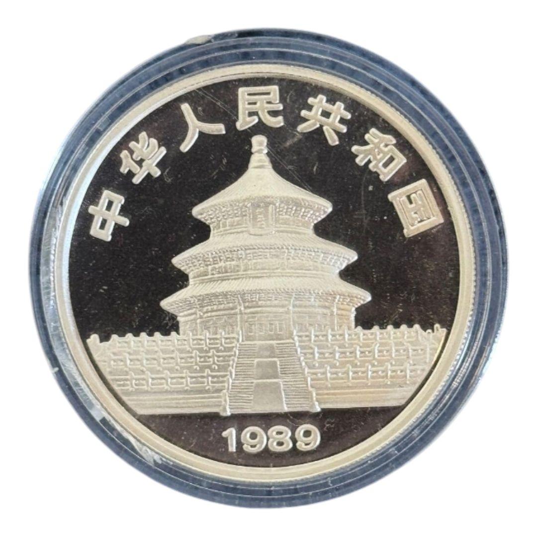 カプセル付き] 1989年中国「パンダ」純銀 1オンス 銀 ブルーフ