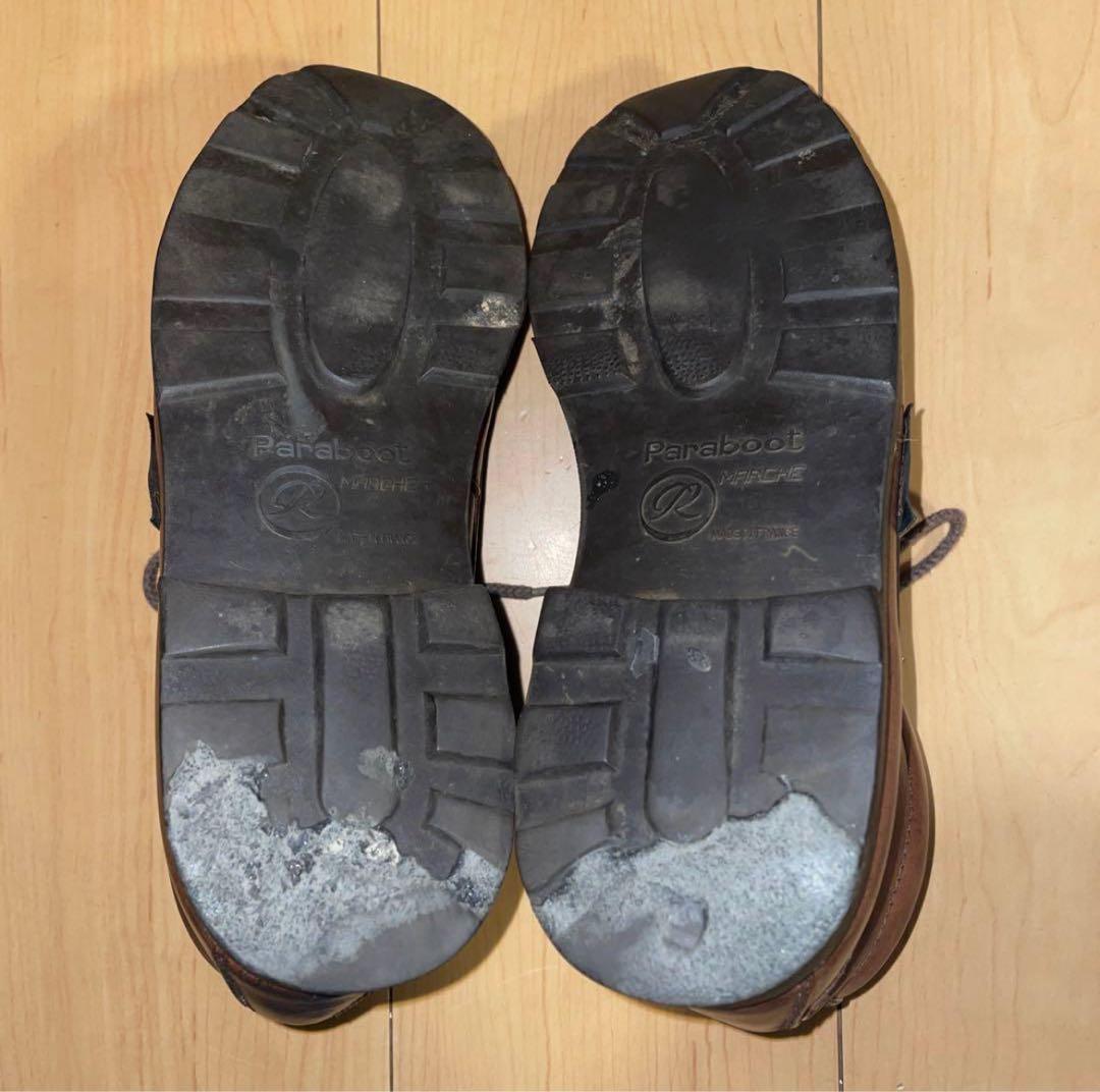 フランス製【パラブーツ】ヴィンテージでかタグ ミドルカットモカシンレザーシューズ