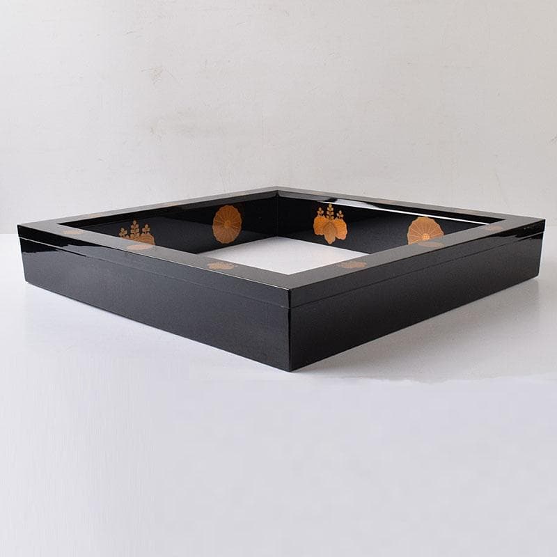 茶道具　塗師　五代　石川蝋石作　高台寺蒔絵　炉縁　共箱　C　7241C