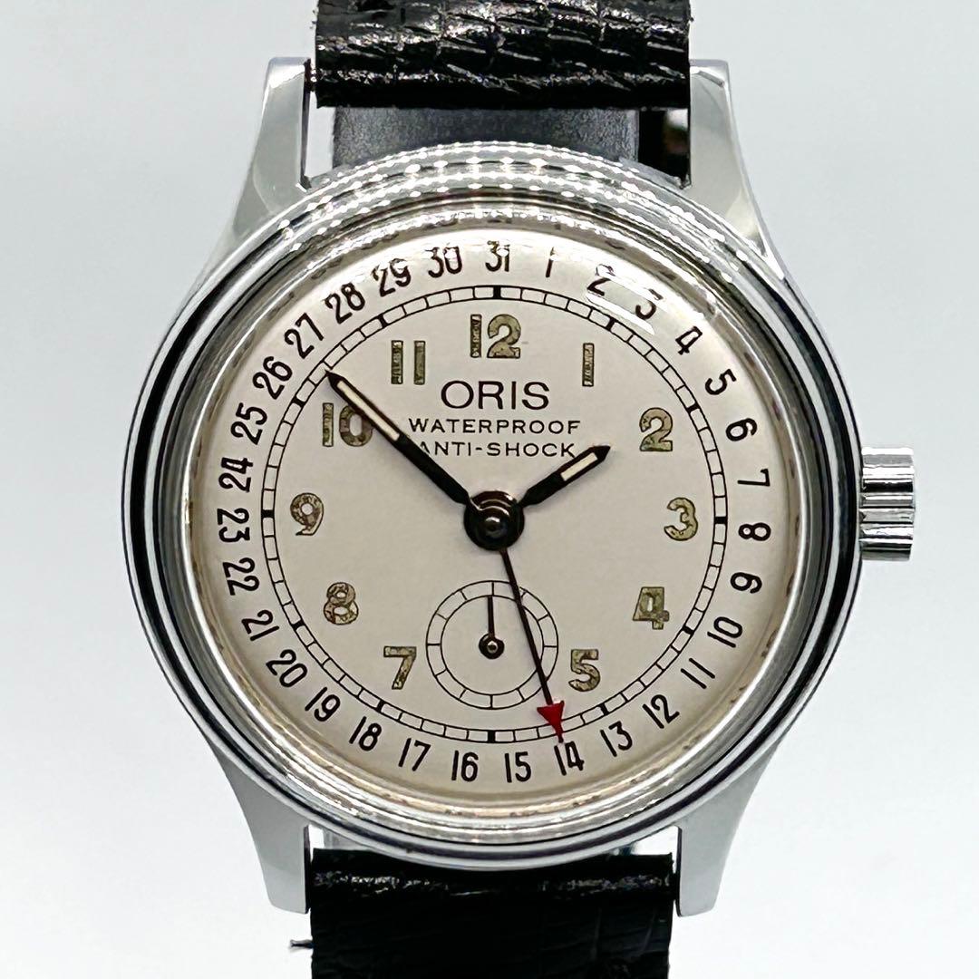 稼働品 ORIS ポインターデイト 手巻き 6851 スモセコ 腕時計 シルバー