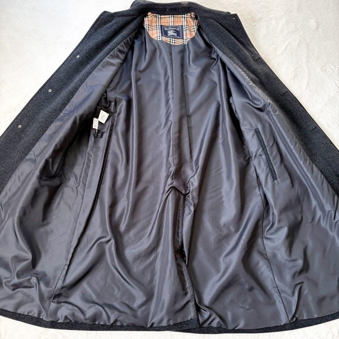 美品　バーバリー　ノバチェック　ロングコート　ウールコート　アンゴラ　着用感XL