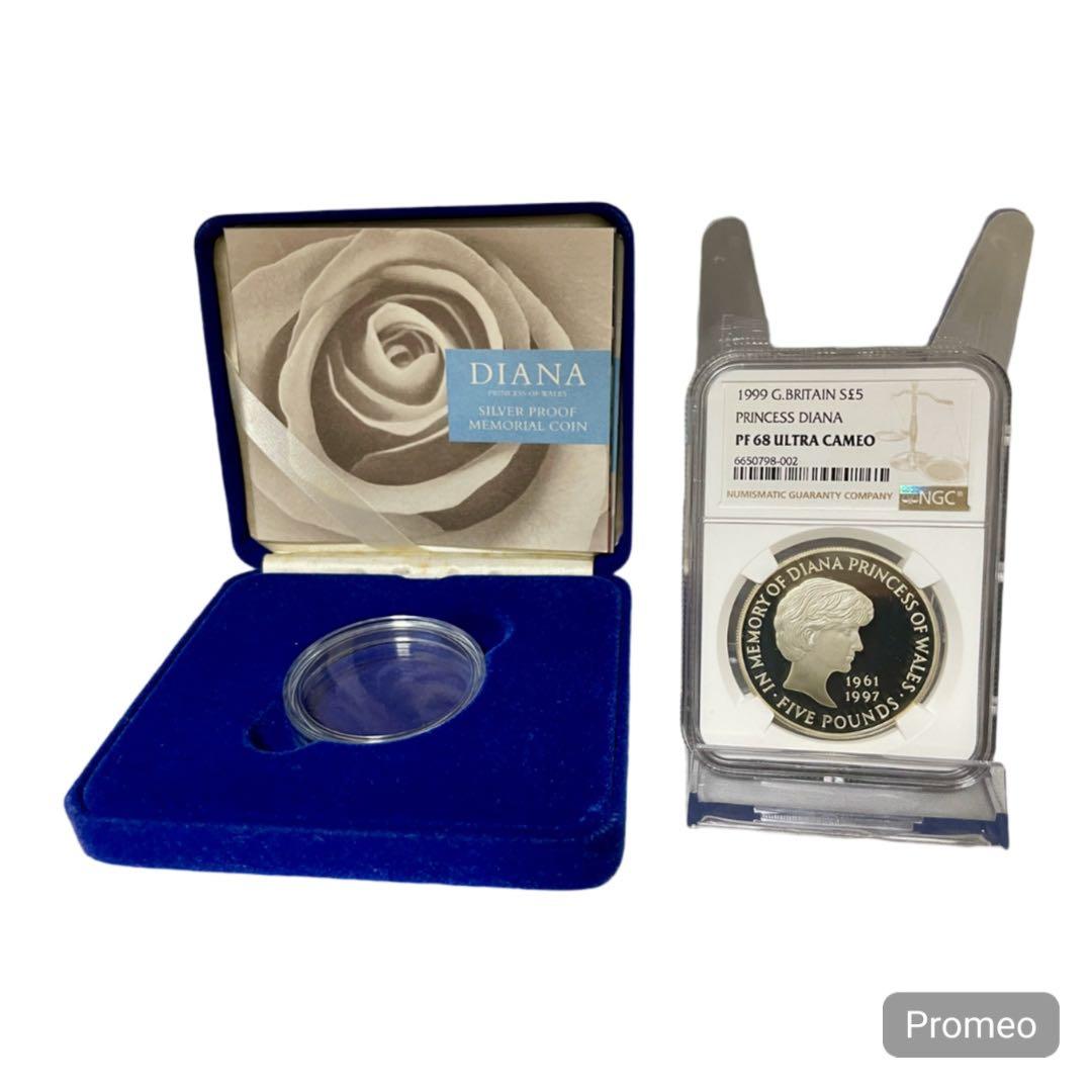 1999年 イギリス ダイアナ妃追悼 5ポンド銀貨 NGC PF68UC