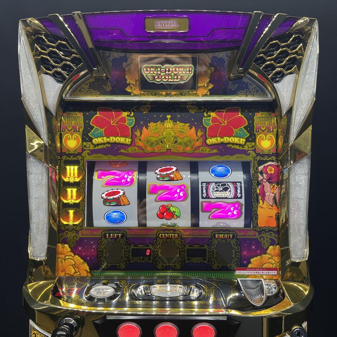 パチスロ実機 沖ドキ！ゴールドGOLD コイン不要機付き（25π）