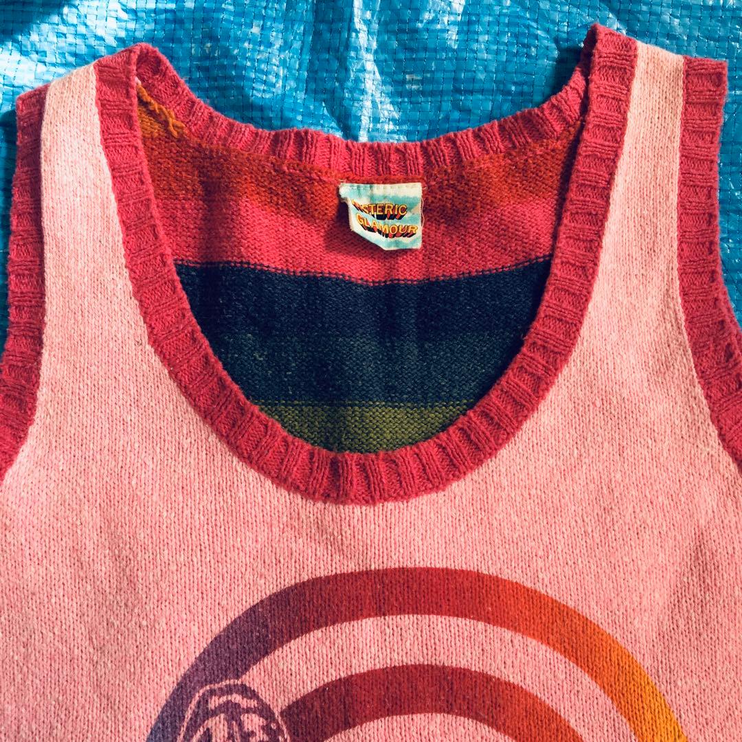 ヒステリックグラマー☆サマーニットタンクトップ⬜︎ノースリーブ⬜︎レインボー⬜︎90s